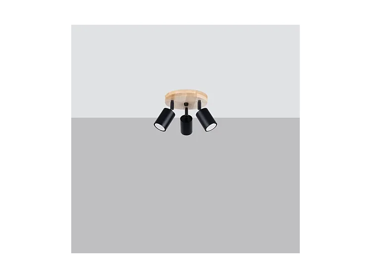 Plafonniers Verdo Scandinave En Acier/Bois - 3 Sources Lumineuses - L.33 X H.17 Cm - Bois Noir