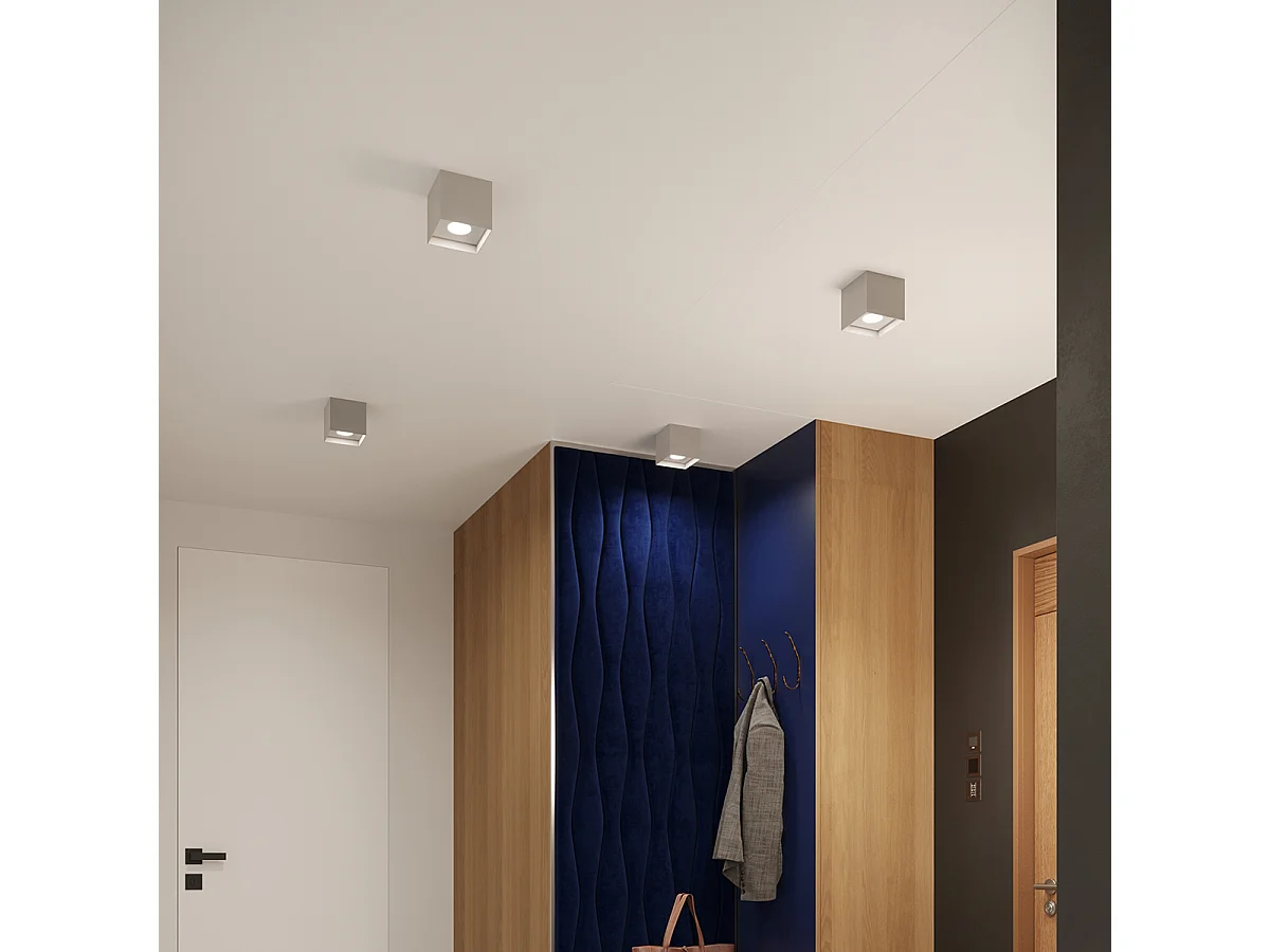 Plafondlampen Hati Minimalistisch Van  - 1 Lichtbronnen - L.10 X H.10 Cm - Grijs