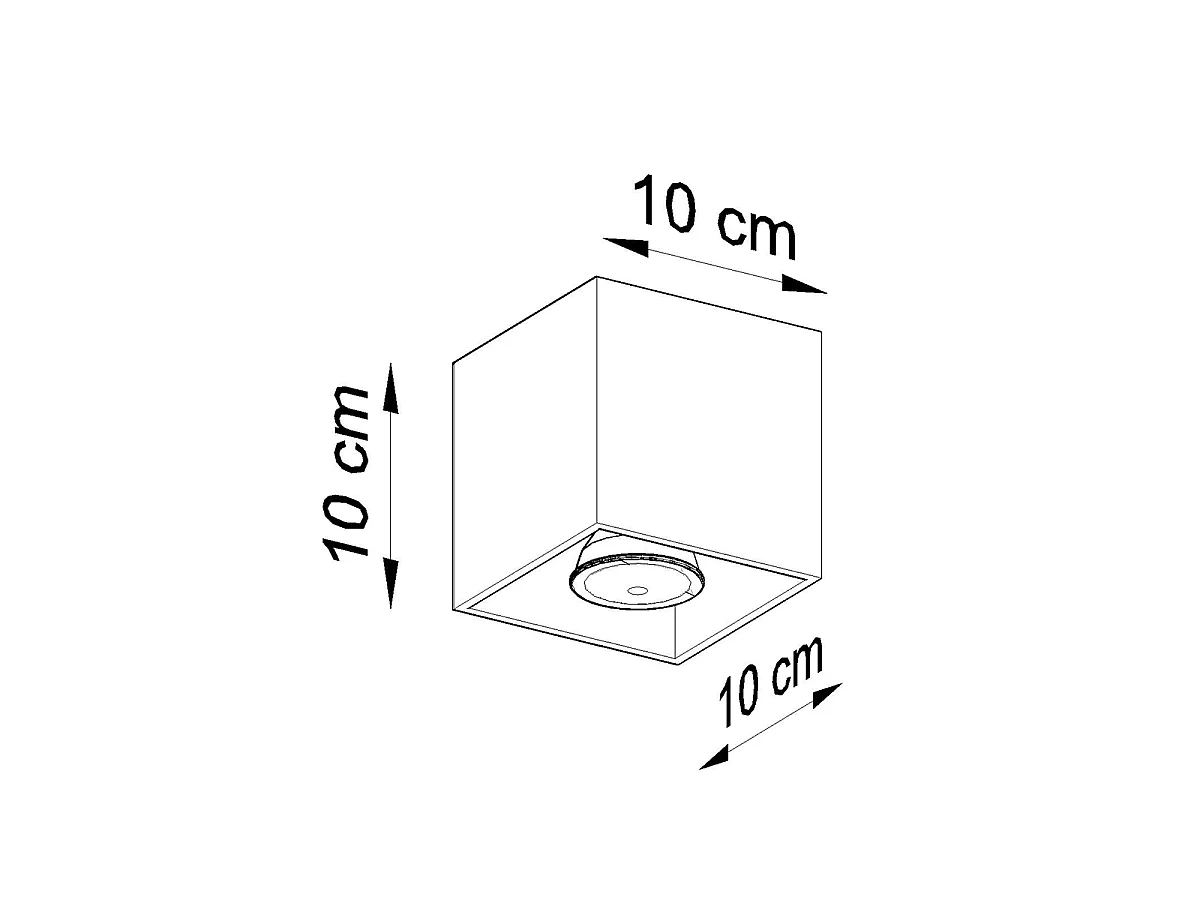 Plafonnier Hati Minimaliste En Aluminium - 1 Sources Lumineuses - L.10 X H.10 Cm - Gris