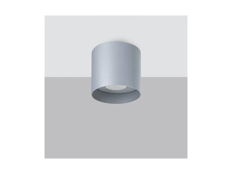 Plafonniers Mika Minimaliste En Aluminium - 1 Sources Lumineuses - L.12 X H.11 Cm - Gris