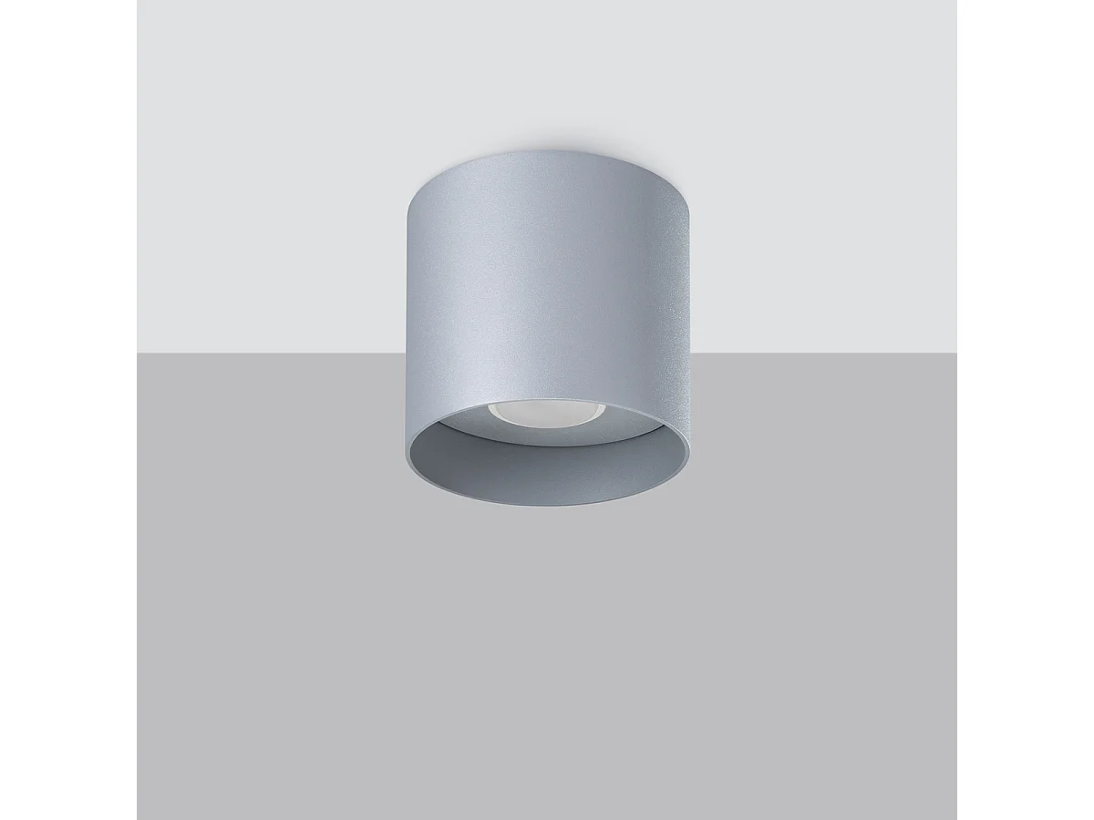 Plafonniers Mika Minimaliste En Aluminium - 1 Sources Lumineuses - L.12 X H.11 Cm - Gris