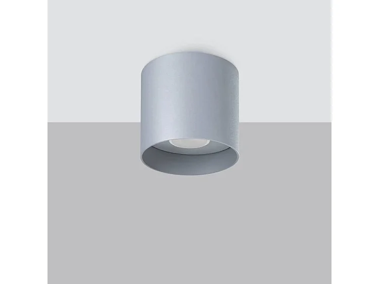 Plafonniers Mika Minimaliste En Aluminium - 1 Sources Lumineuses - L.12 X H.11 Cm - Gris