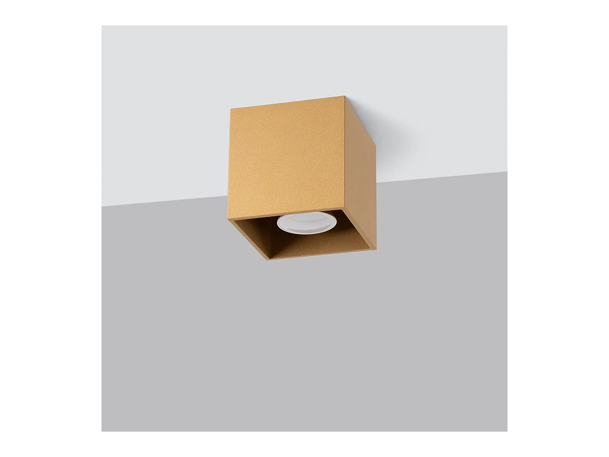 Deckenleuchte Quad Minimalistisch Aus  Stahl - 1 Lichtquellen - L.10 X H. Cm - Golden