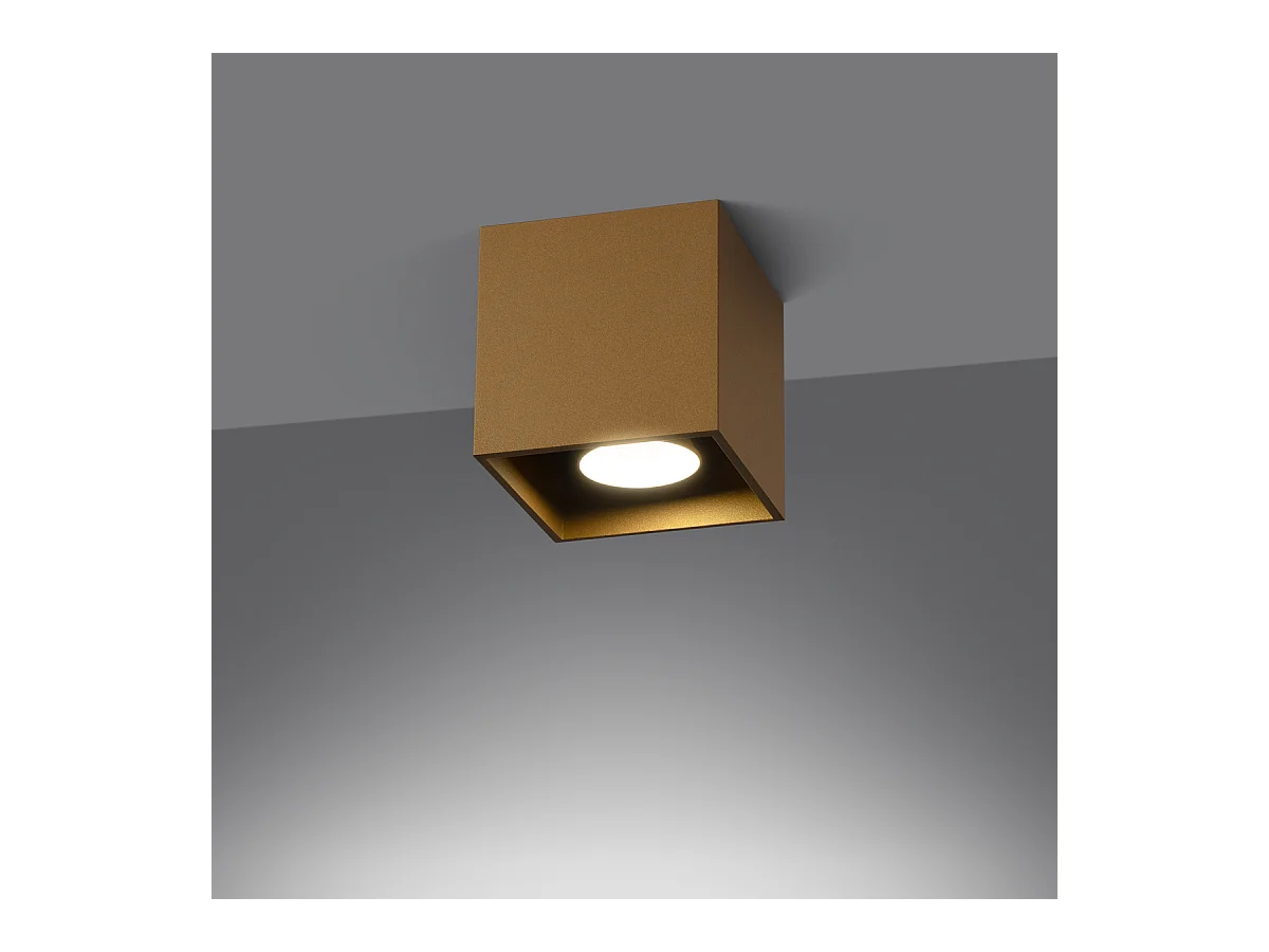 Deckenleuchte Quad Minimalistisch Aus  Stahl - 1 Lichtquellen - L.10 X H. Cm - Golden