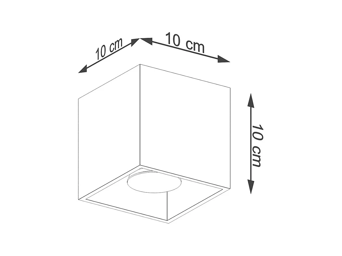 Deckenleuchte Quad Minimalistisch Aus  Stahl - 1 Lichtquellen - L.10 X H. Cm - Golden