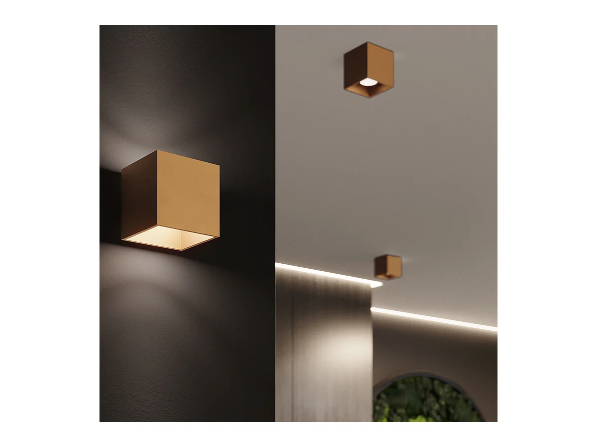 Deckenleuchte Quad Minimalistisch Aus  Stahl - 1 Lichtquellen - L.10 X H. Cm - Golden