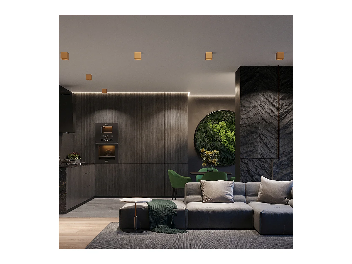 Deckenleuchte Quad Minimalistisch Aus  Stahl - 1 Lichtquellen - L.10 X H. Cm - Golden