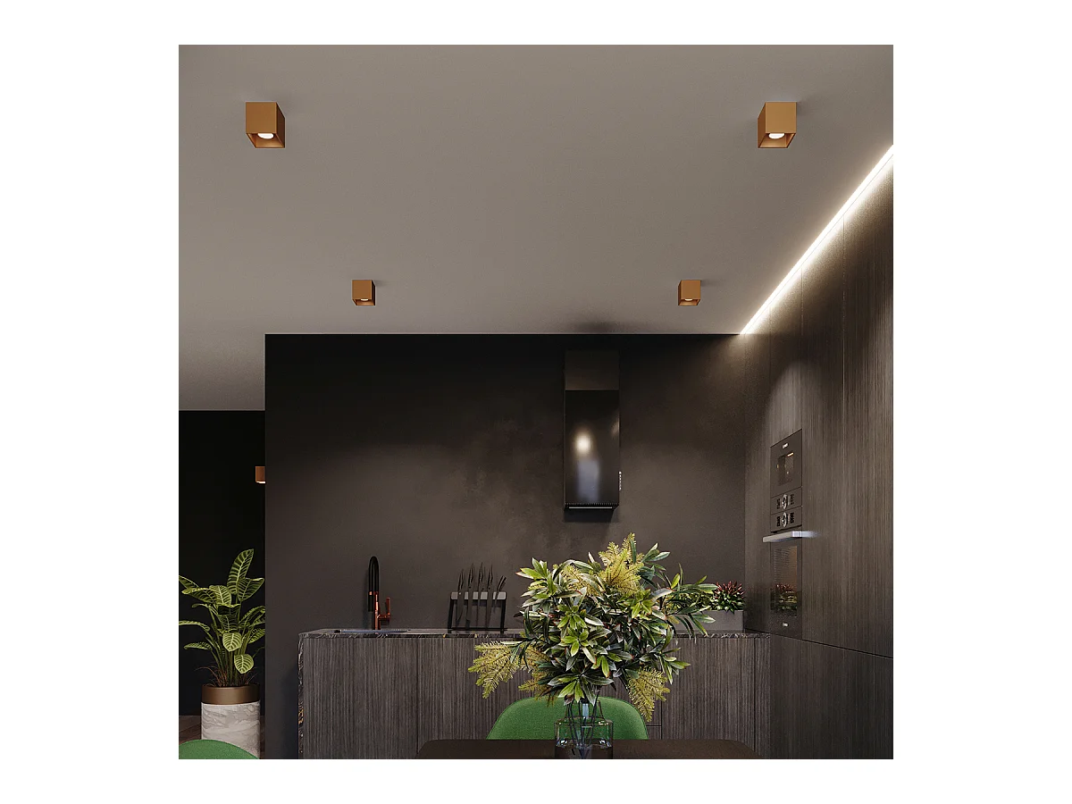 Deckenleuchte Quad Minimalistisch Aus  Stahl - 1 Lichtquellen - L.10 X H. Cm - Golden