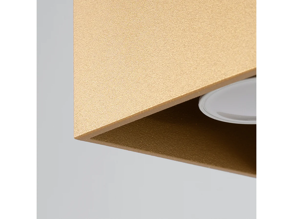 Plafonnier Quad Minimaliste En Acier - 1 Sources Lumineuses - L.10 X H.10 Cm - Doré