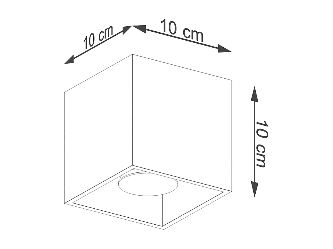 Plafonnier Quad Minimaliste En Acier - 1 Sources Lumineuses - L.10 X H.10 Cm - Doré