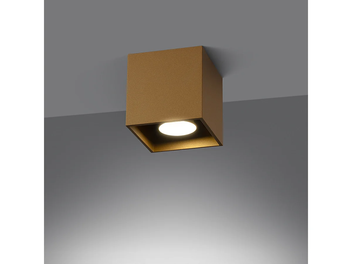 Plafondlamp QUAD minimalistisch van  - 1 lichtbronnen - L.10 x H.10 cm - gouden