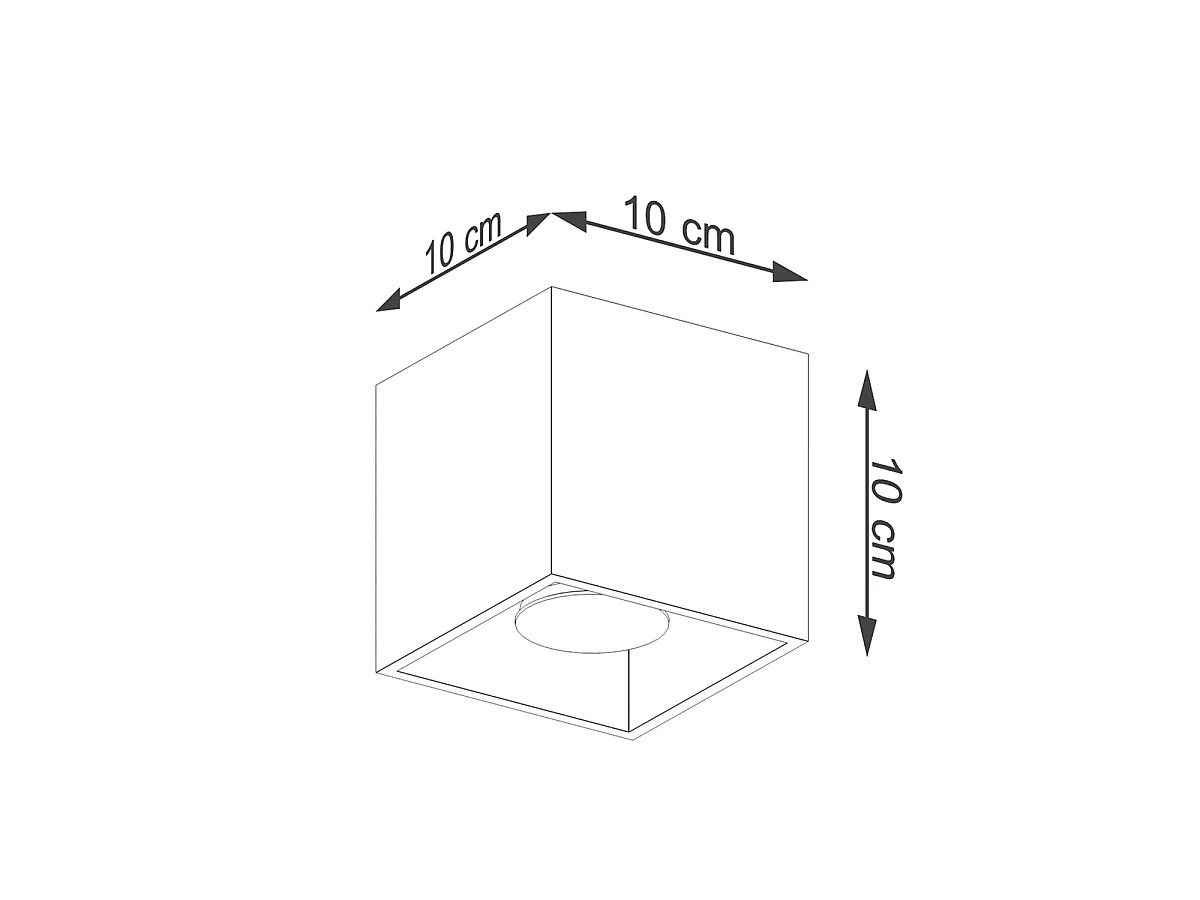 Plafondlamp QUAD minimalistisch van  - 1 lichtbronnen - L.10 x H.10 cm - gouden