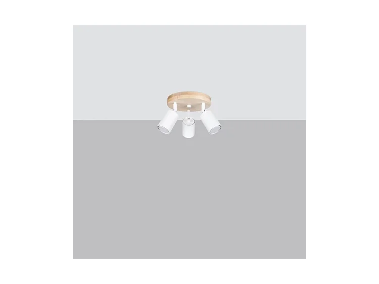 Plafonniers Verdo Scandinave En Acier/Bois - 3 Sources Lumineuses - L.33 X H.17 Cm - Bois Blanc