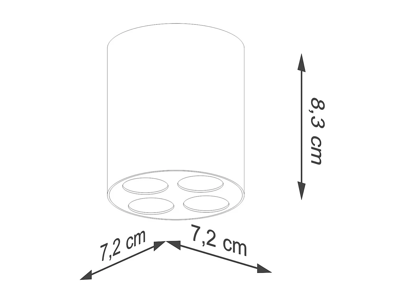 Deckenlampen Zoe Minimalistisch Aus  Aluminium - 4 Lichtquellen - L.7,2 X H. Cm - Weiß