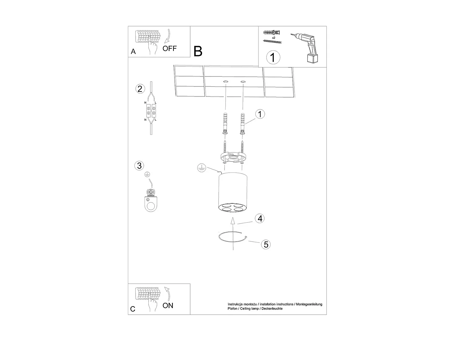 Deckenlampen Zoe Minimalistisch Aus  Aluminium - 4 Lichtquellen - L.7,2 X H. Cm - Weiß