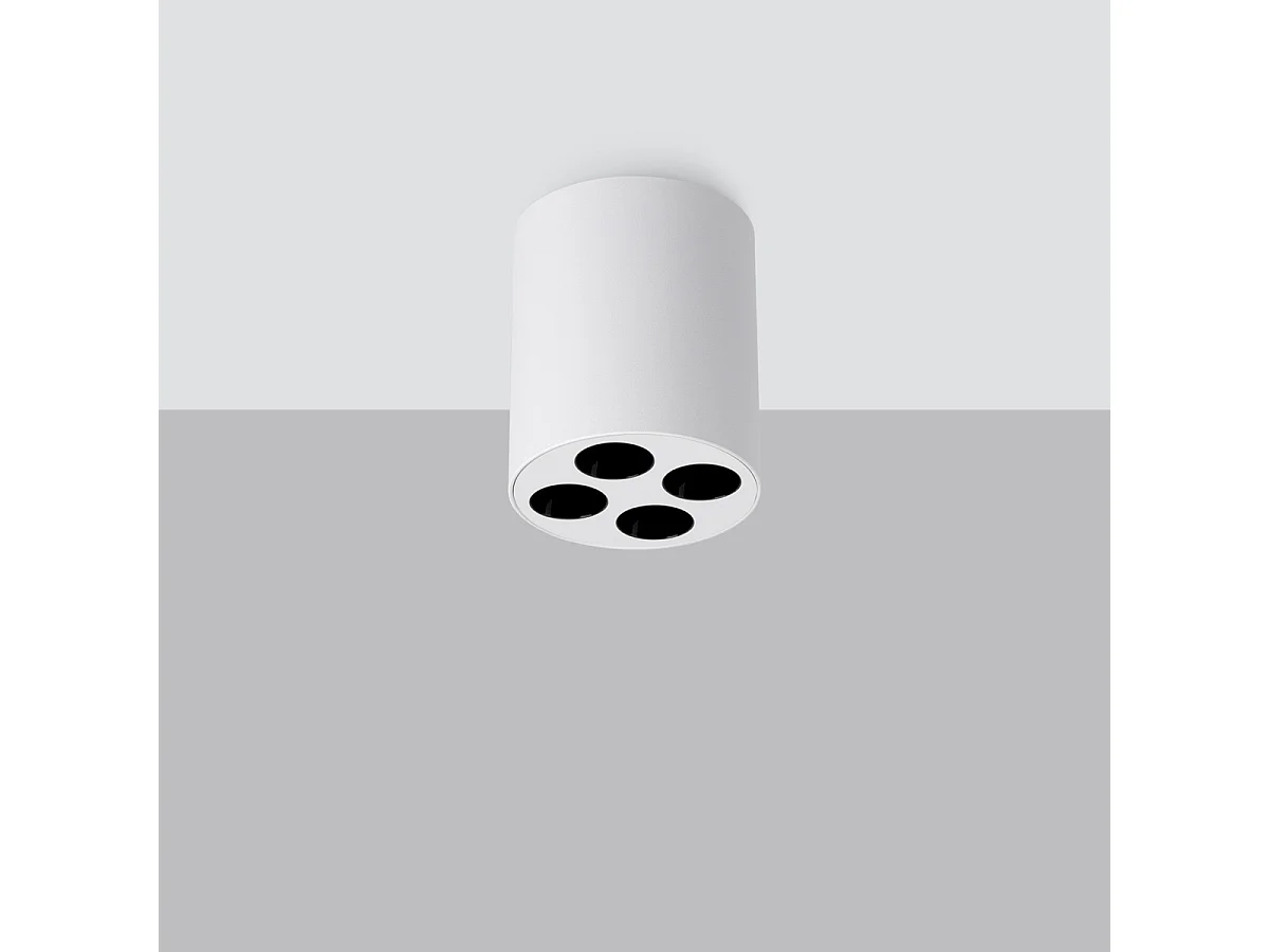 Lampada da soffitto ZOE minimalista di alluminio - 4 sorgenti luminose - L.7,2 x A.8,3 cm - bianco