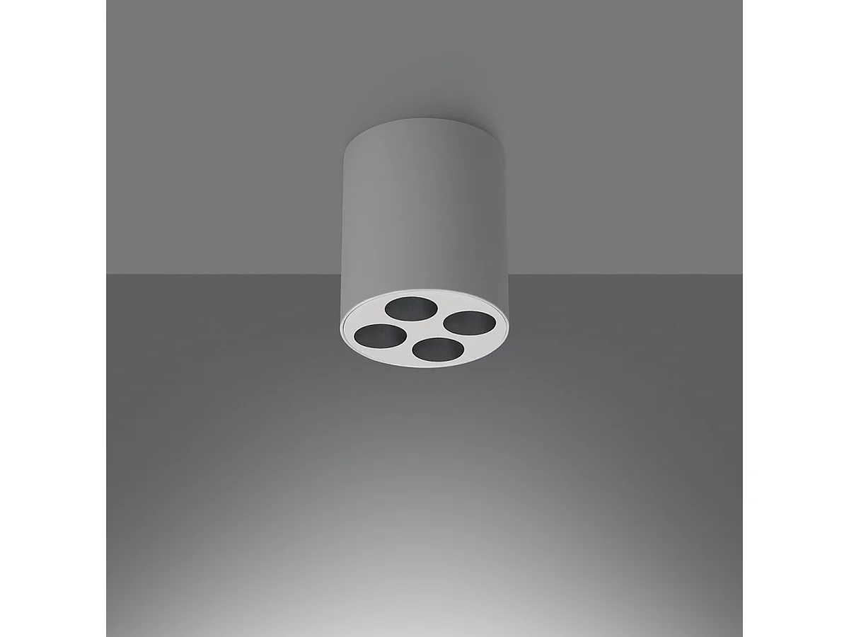 Lampada da soffitto ZOE minimalista di alluminio - 4 sorgenti luminose - L.7,2 x A.8,3 cm - bianco