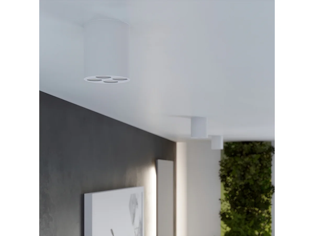 Lampada da soffitto ZOE minimalista di alluminio - 4 sorgenti luminose - L.7,2 x A.8,3 cm - bianco