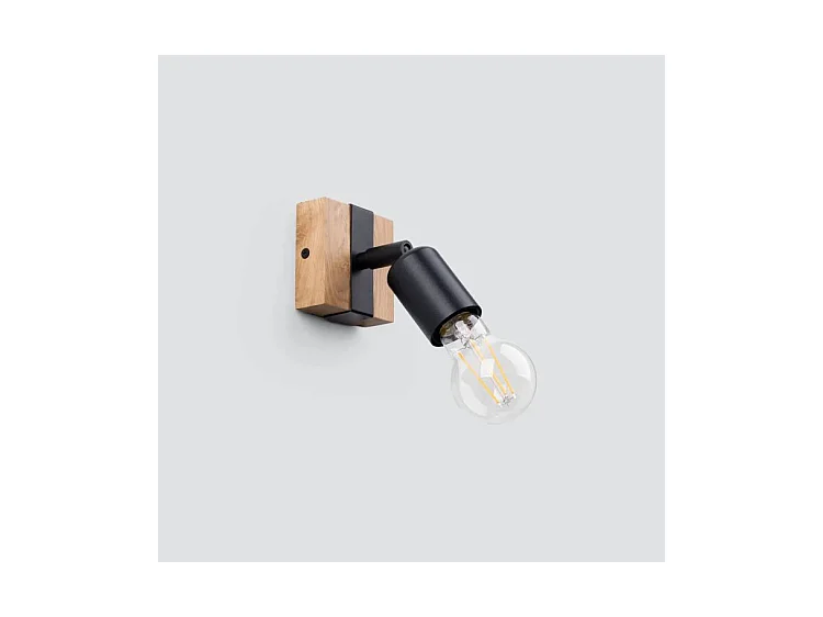 Plafonniers Zuca Moderne En Acier/Bois - 1 Sources Lumineuses - L.14 X H.11 Cm - Bois Noir