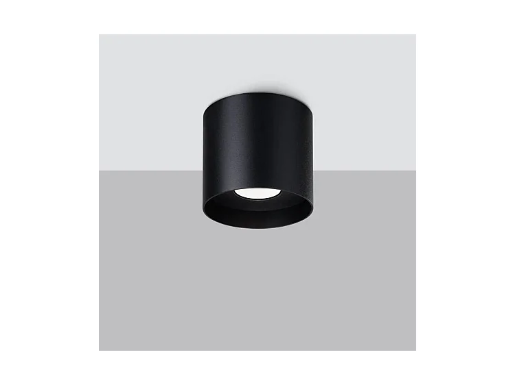 Plafonniers Mika Minimaliste En Aluminium - 1 Sources Lumineuses - L.12 X H.11 Cm - Noir