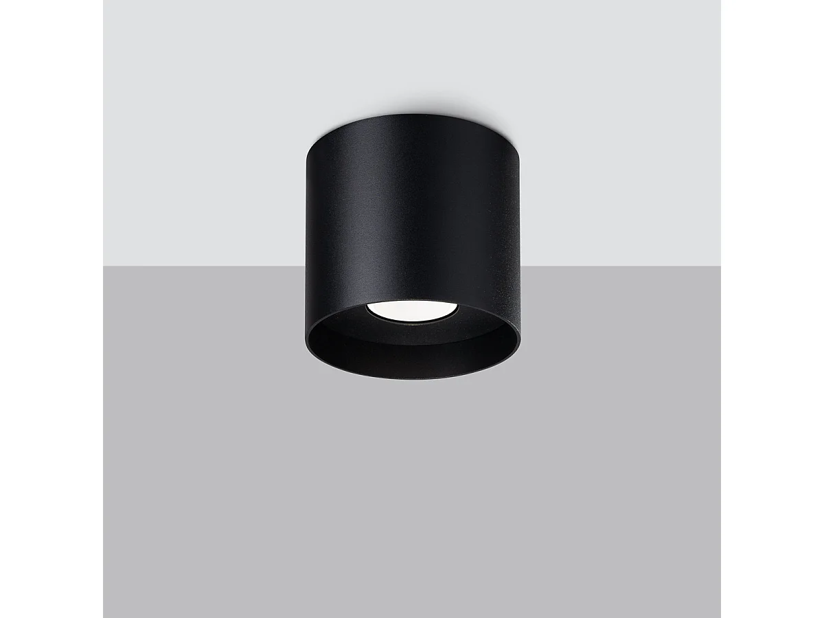 Plafondlamp MIKA minimalistisch van  - 1 lichtbronnen - L.12 x H.11 cm - zwart