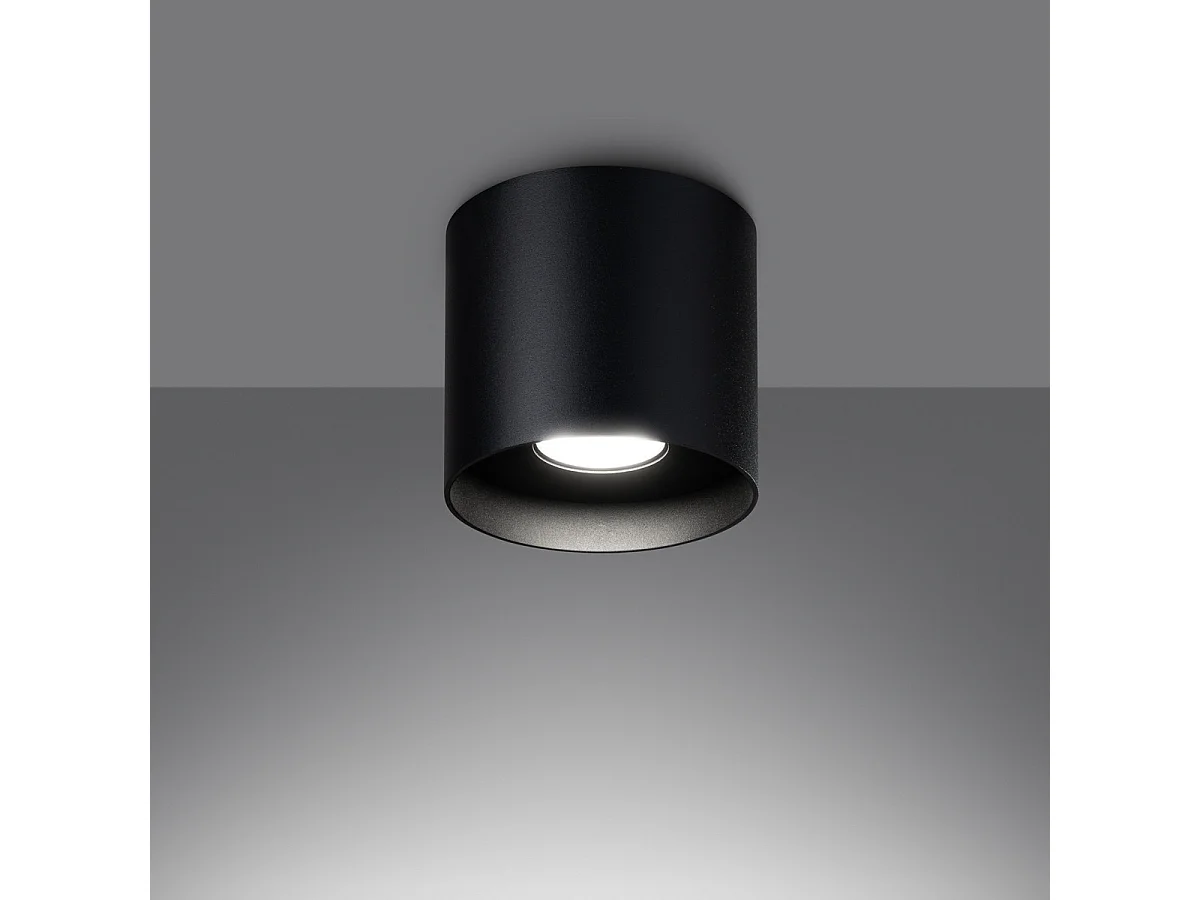 Plafondlamp MIKA minimalistisch van  - 1 lichtbronnen - L.12 x H.11 cm - zwart
