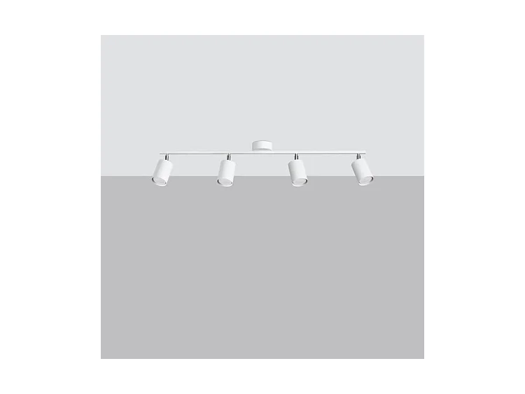 Plafonniers Lemmi Moderne En Acier - 4 Sources Lumineuses - L.100 X H.20 Cm - Blanc