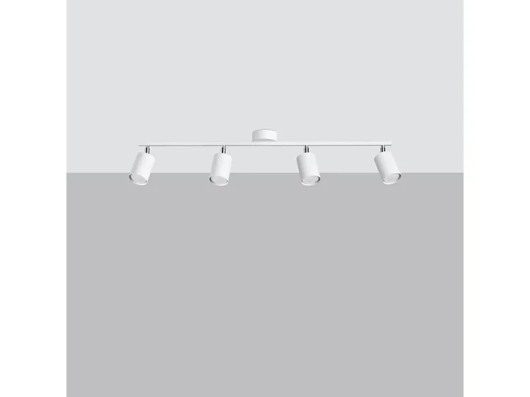 Luminárias De Teto Lemmi Moderno, Aço - 4 Lichtbronnen - L.100 X H.20 Cm - Branco