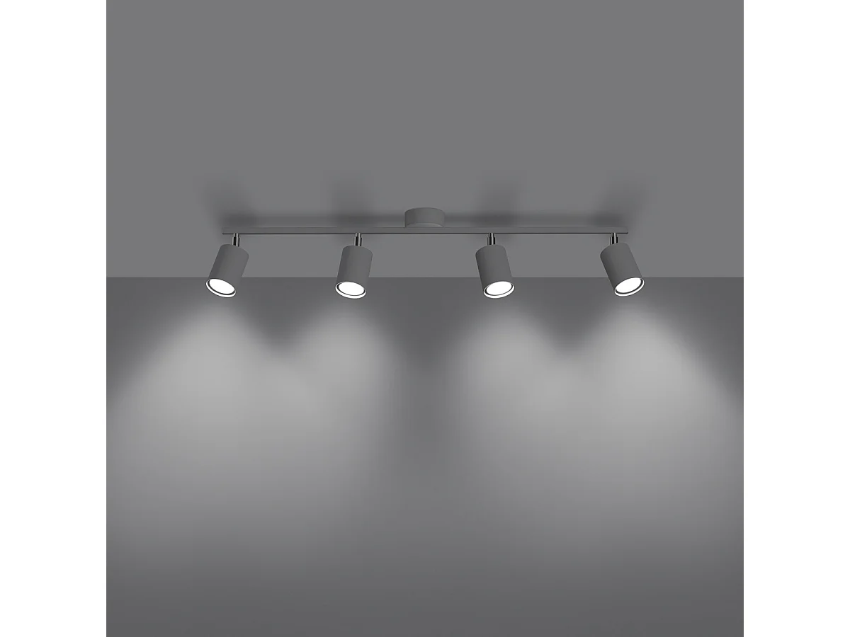 Deckenlampe LEMMI modern aus  Stahl - 4 lichtquellen - L.100 x H. cm - Weiß