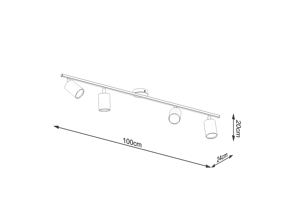 Deckenlampe LEMMI modern aus  Stahl - 4 lichtquellen - L.100 x H. cm - Weiß