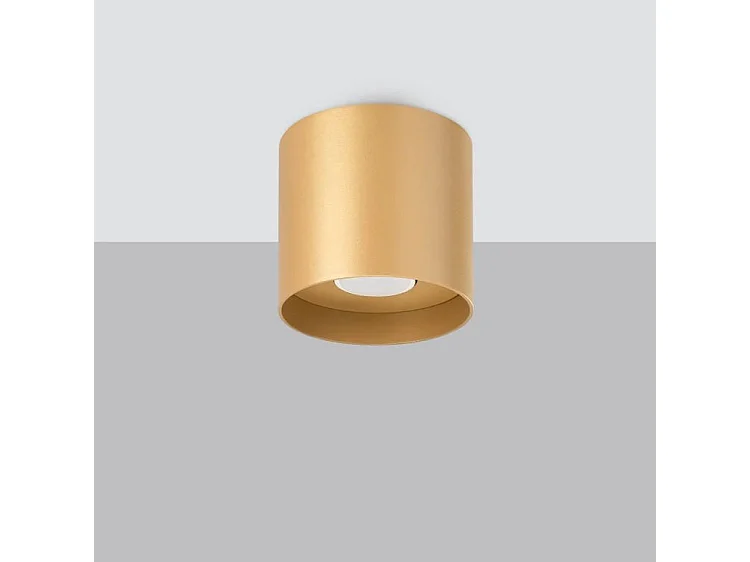 Plafonniers Mika Minimaliste En Aluminium - 1 Sources Lumineuses - L.12 X H.11 Cm - Doré