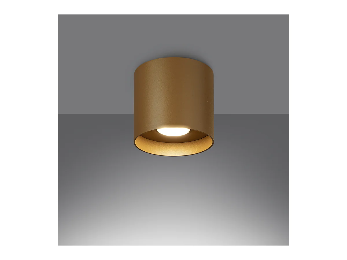 Deckenlampen Mika Minimalistisch Aus  Aluminium - 1 Lichtquellen - L.12 X H. Cm - Golden