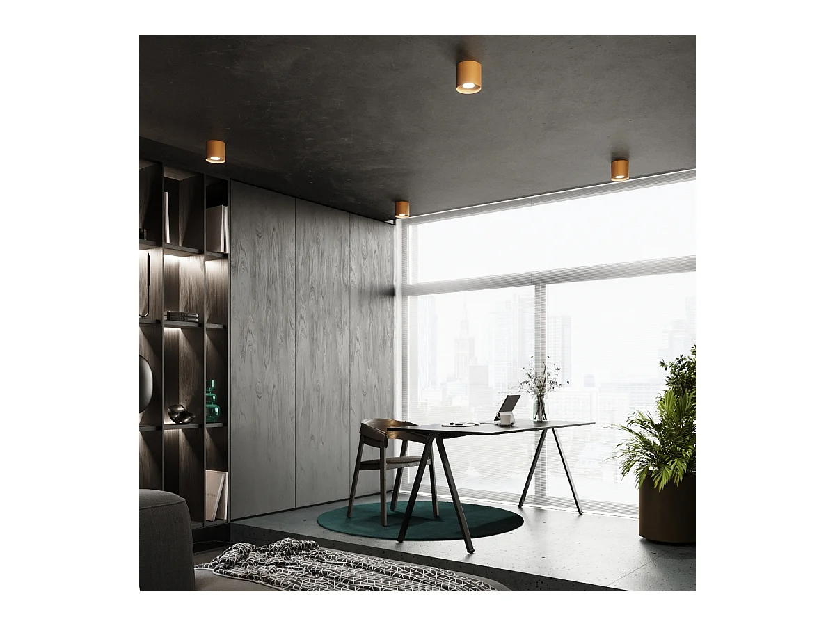 Deckenlampen Mika Minimalistisch Aus  Aluminium - 1 Lichtquellen - L.12 X H. Cm - Golden