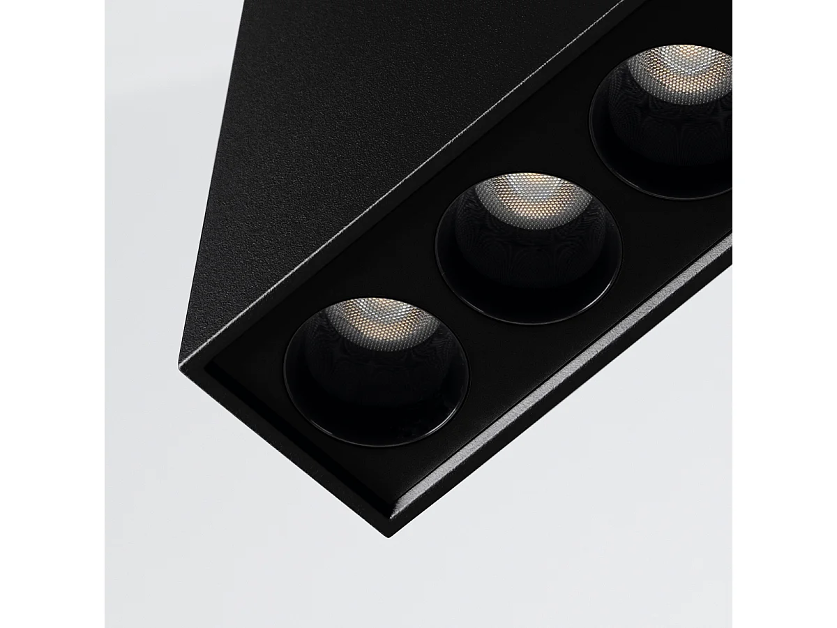 Deckenlampe SOLE minimalistisch aus  Aluminium - 5 lichtquellen - L.13,7 x H. cm - Schwarz