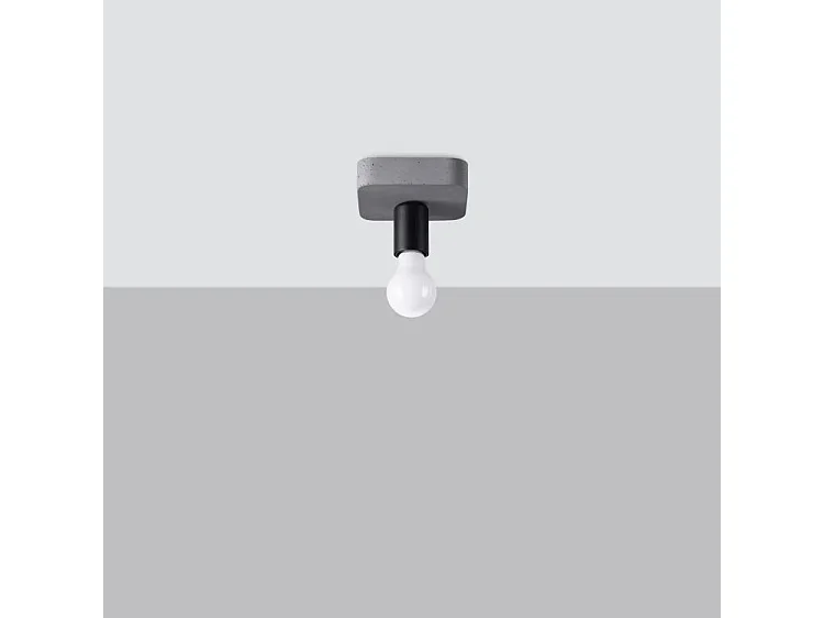 Deckenlampen Tavo Industriell Aus  Beton - 1 Lichtquellen - L.13,5 X H. Cm - Grau