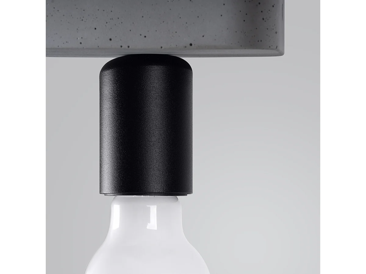 Lampade Da Soffitto Tavo Industriale Di Calcestruzzo - 1 Sorgenti Luminose - L.13,5 X A.10 Cm - Grigio