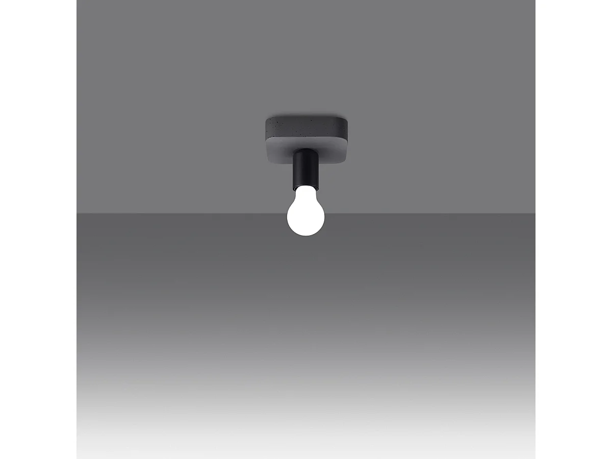 Plafonniers Tavo Industriel En Béton - 1 Sources Lumineuses - L.13,5 X H.10 Cm - Gris