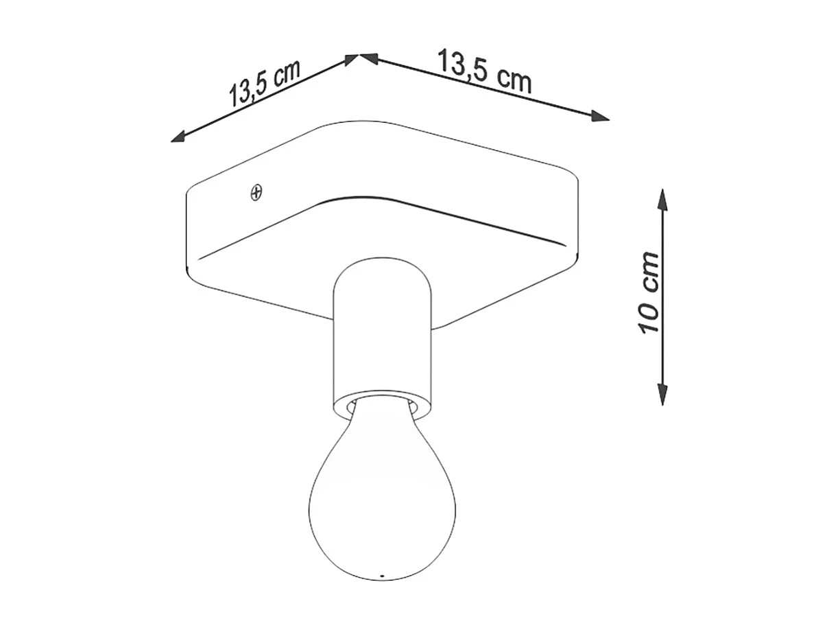 Plafonniers Tavo Industriel En Béton - 1 Sources Lumineuses - L.13,5 X H.10 Cm - Gris