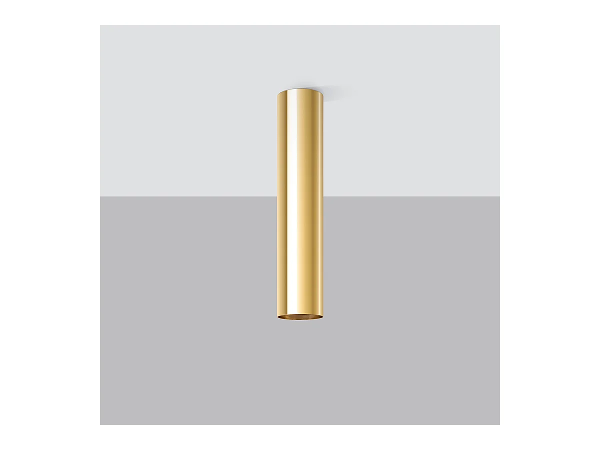 Plafonniers Lagos Moderne En Acier - 1 Sources Lumineuses - L.6 X H.30 Cm - Éclat Doré