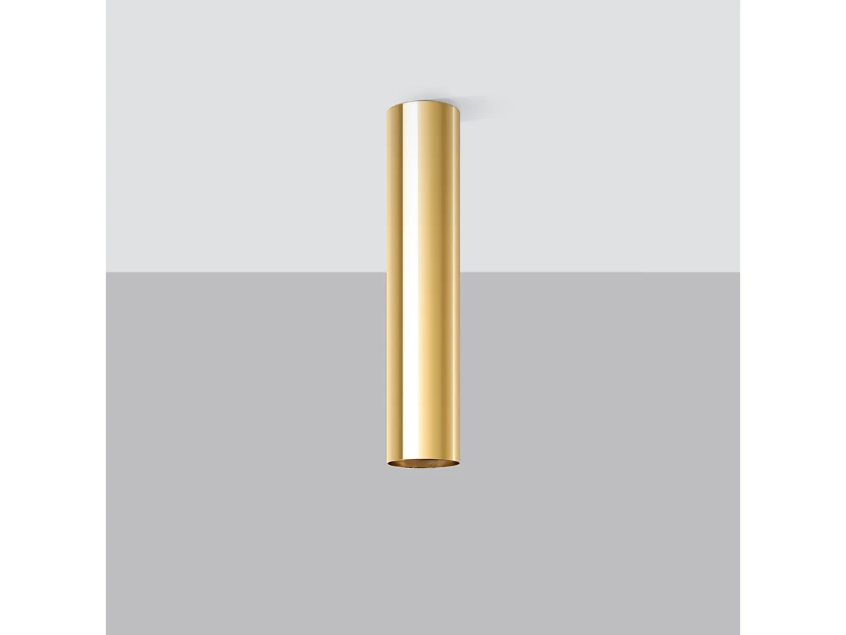 Plafonniers Lagos Moderne En Acier - 1 Sources Lumineuses - L.6 X H.30 Cm - Éclat Doré