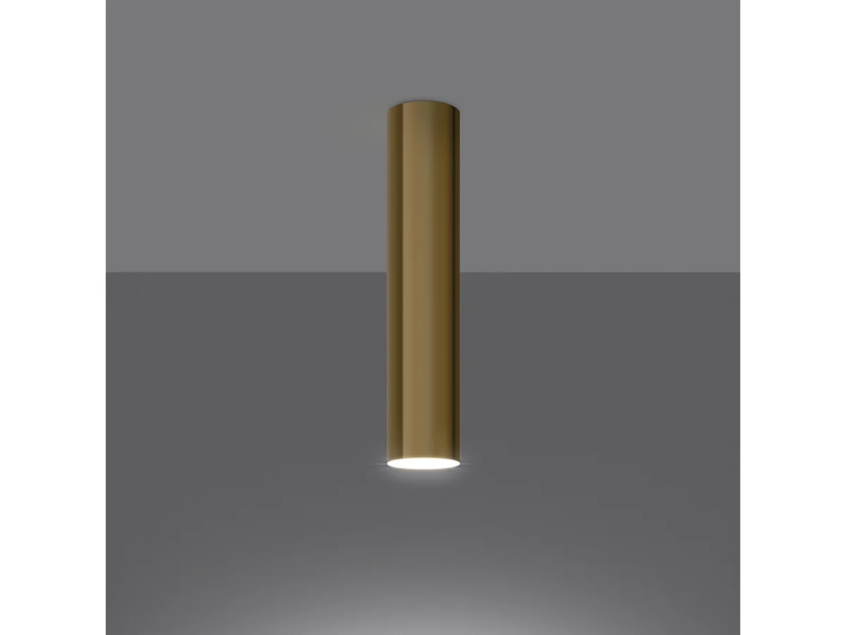 Plafonniers Lagos Moderne En Acier - 1 Sources Lumineuses - L.6 X H.30 Cm - Éclat Doré