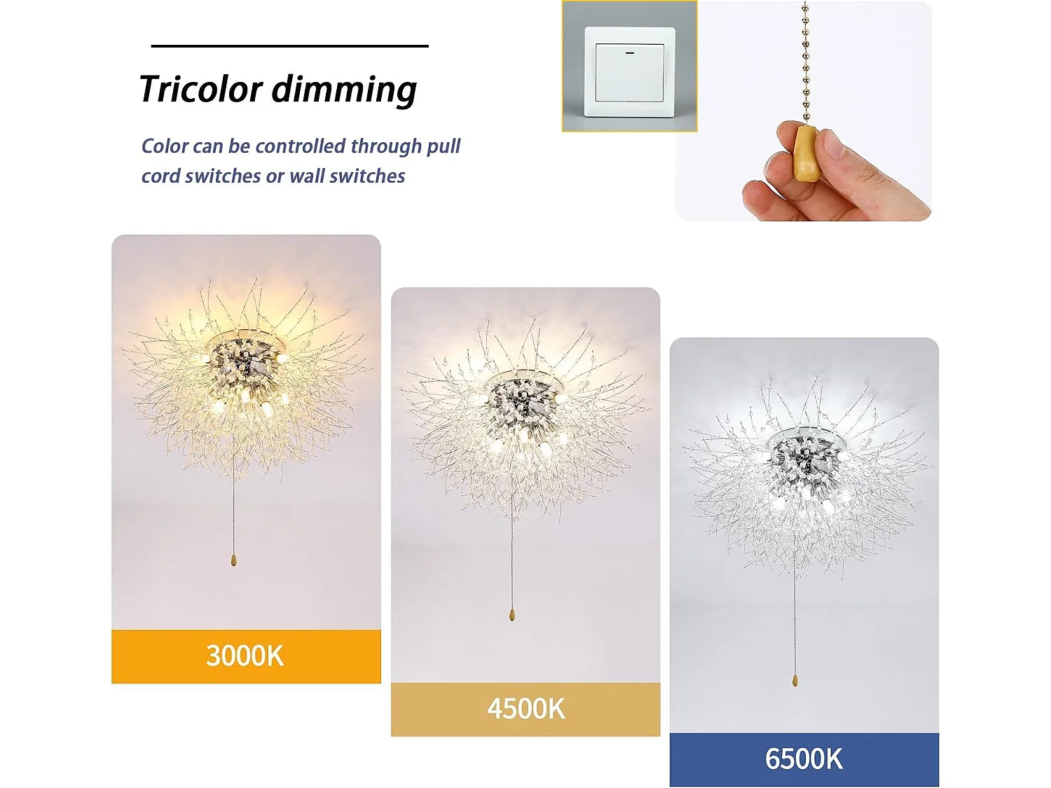Moderne LED-Deckenleuchte – Silber – 70 x 38 cm – K9-Kristall – 8 Lichter – Kabelschalter