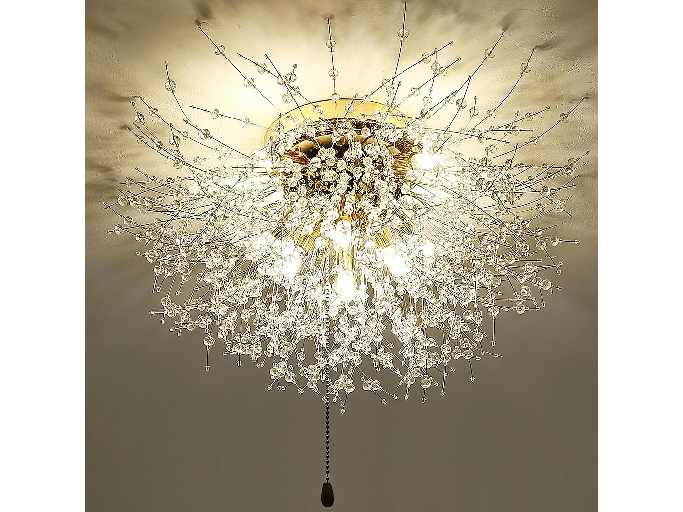Lampada Da Soffitto LED A Cristallo K9 - 29W, 4800 Lumen, 6500K, Diametro 29 Cm, Per Soggiorno, Camera, Bagno