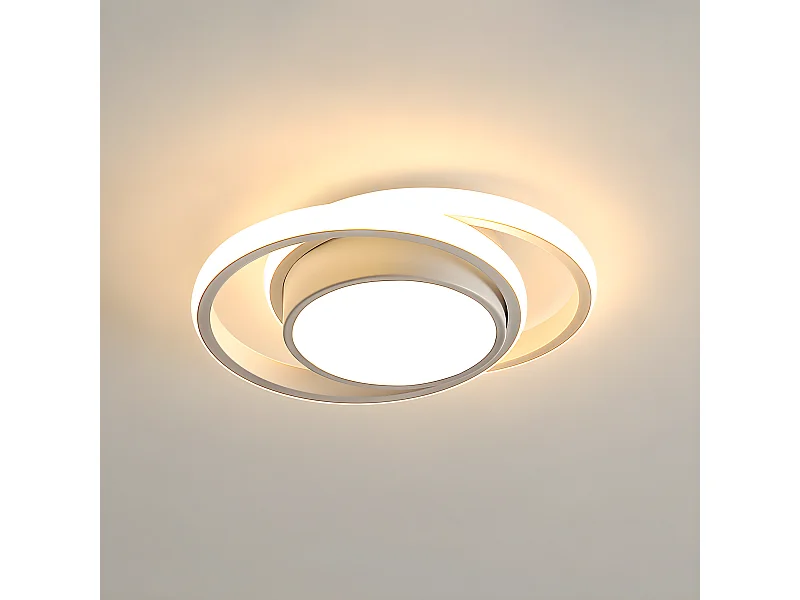 LED ronde moderne LED - Blanc - 27*22*6 cm - Luminaire Blanc Chaud - Aluminium