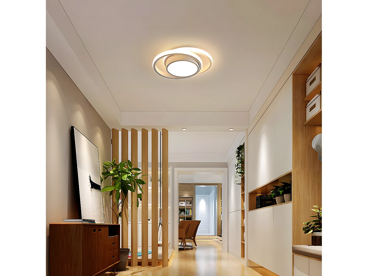 LED ronde moderne LED - Blanc - 27*22*6 cm - Luminaire Blanc Chaud - Aluminium