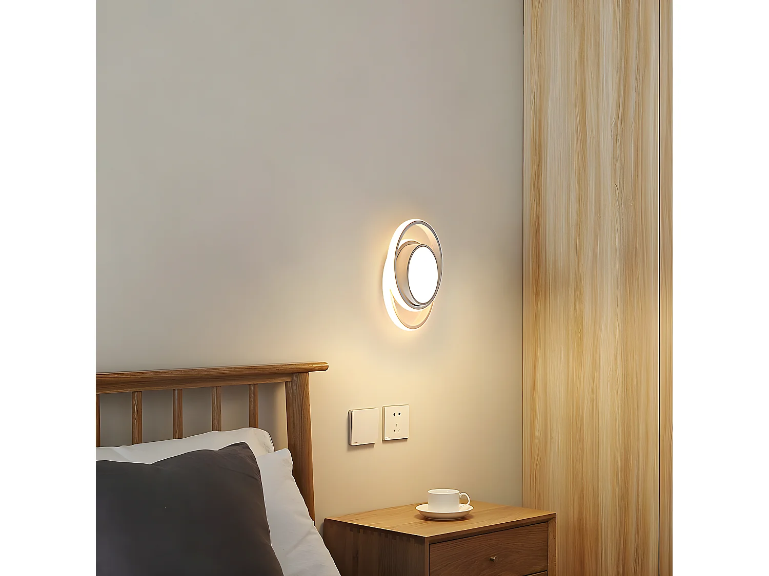 LED ronde moderne LED - Blanc - 27*22*6 cm - Luminaire Blanc Chaud - Aluminium