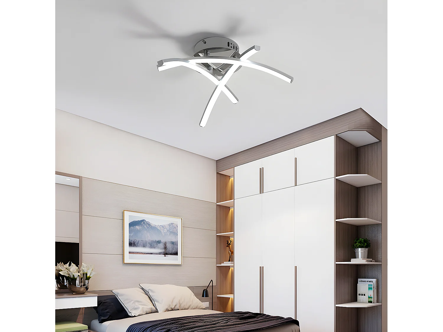 LED Blash 3 Bandes Moderne - Argent - 43*43*12,5 cm - 21W - Alluminio - 6500K