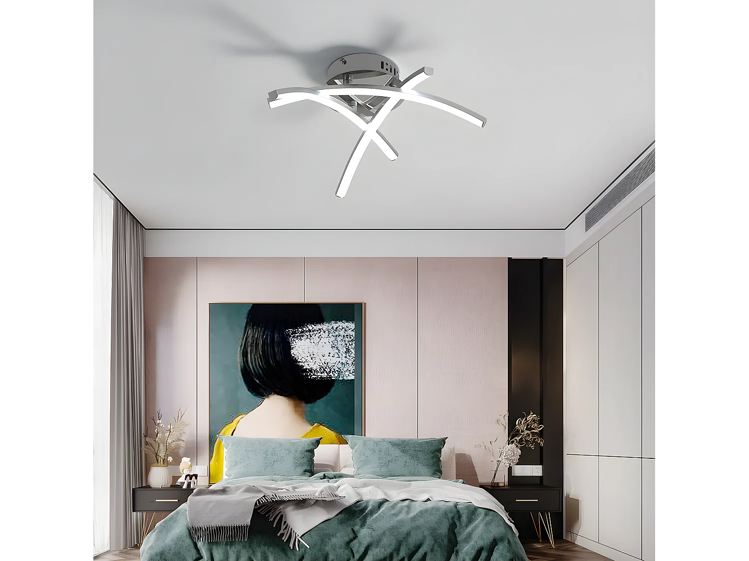 LED Blash 3 Bandes Moderne - Argent - 43*43*12,5 cm - 21W - Alluminio - 6500K