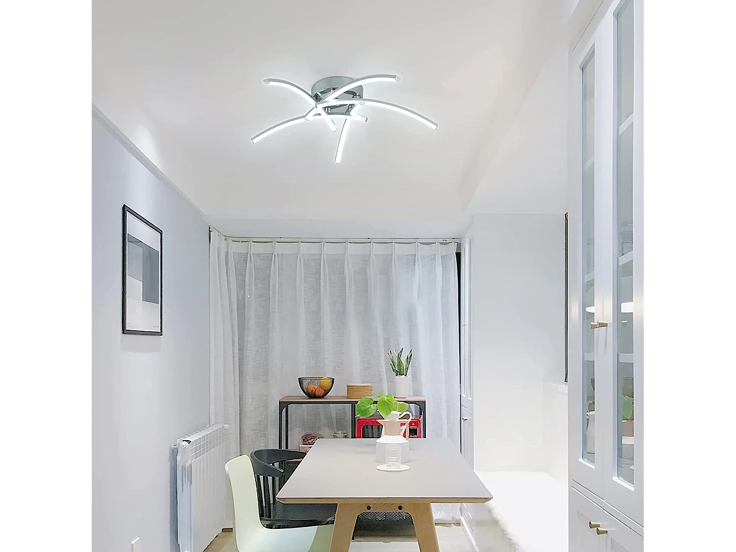 Modern LED Blash 5 Strips - Silver - 52*52*12cm - 35W - Alluminio - 6500K