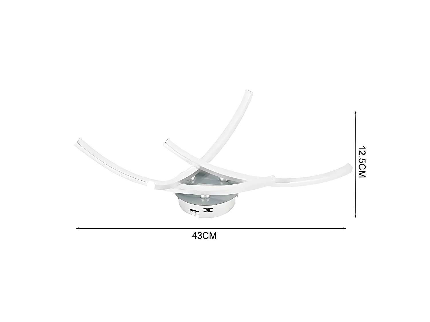 Luz de techo LED moderna 3 bandas, 43*12.5cm, 20W, luz blanca cálida, en metal